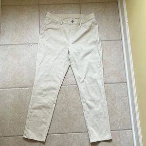 Cream colored pants with striped detail